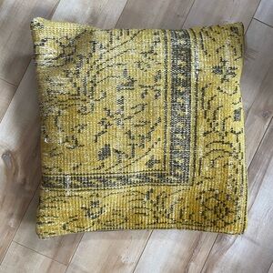 Yellow and Black Wool Throw Pillowcase